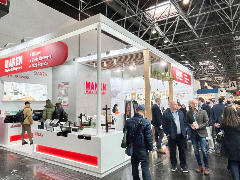 Maken unveils blockbuster new products kiosk pos in euroshop 2023 