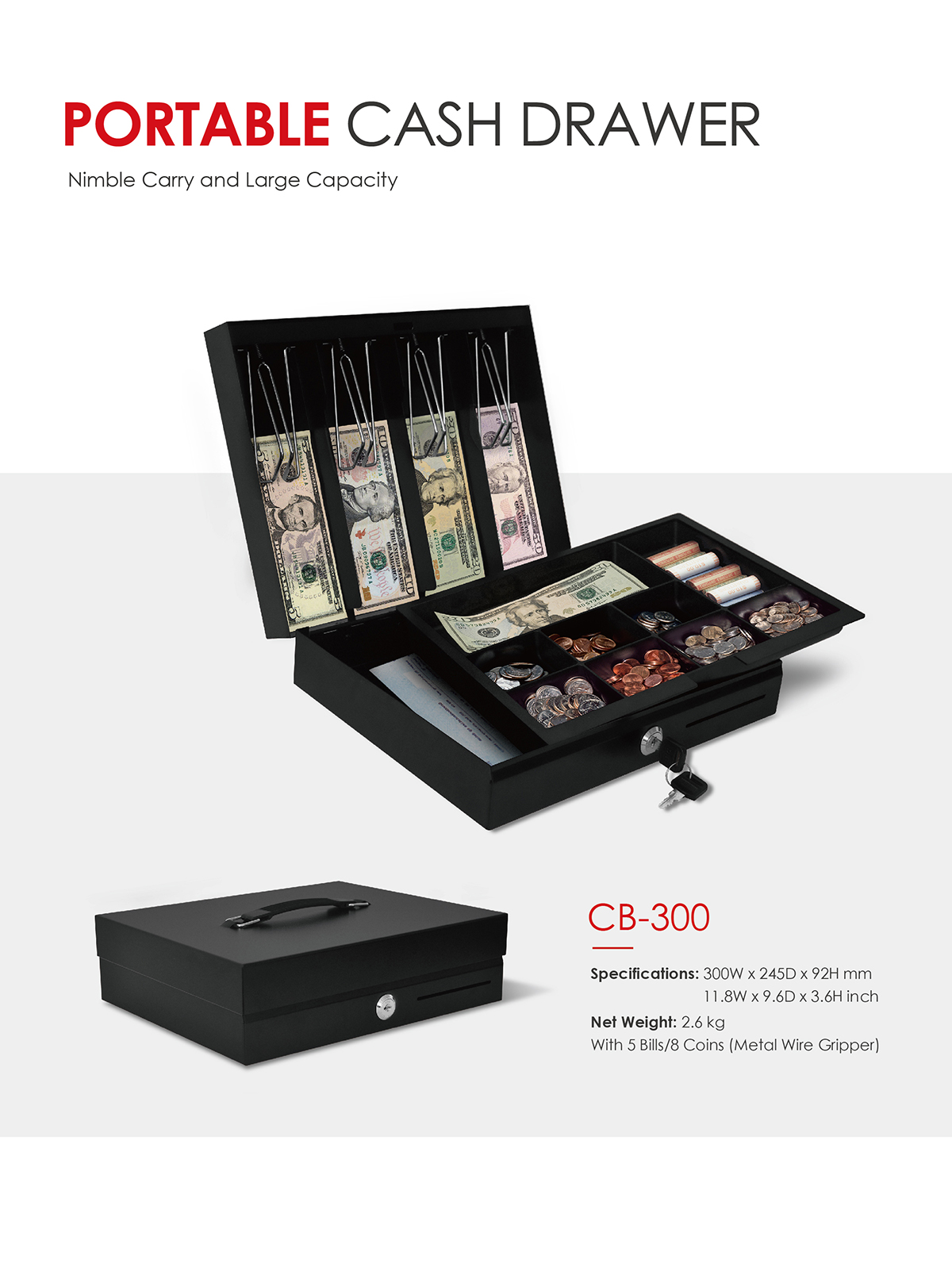 Portable cash drawer cb300