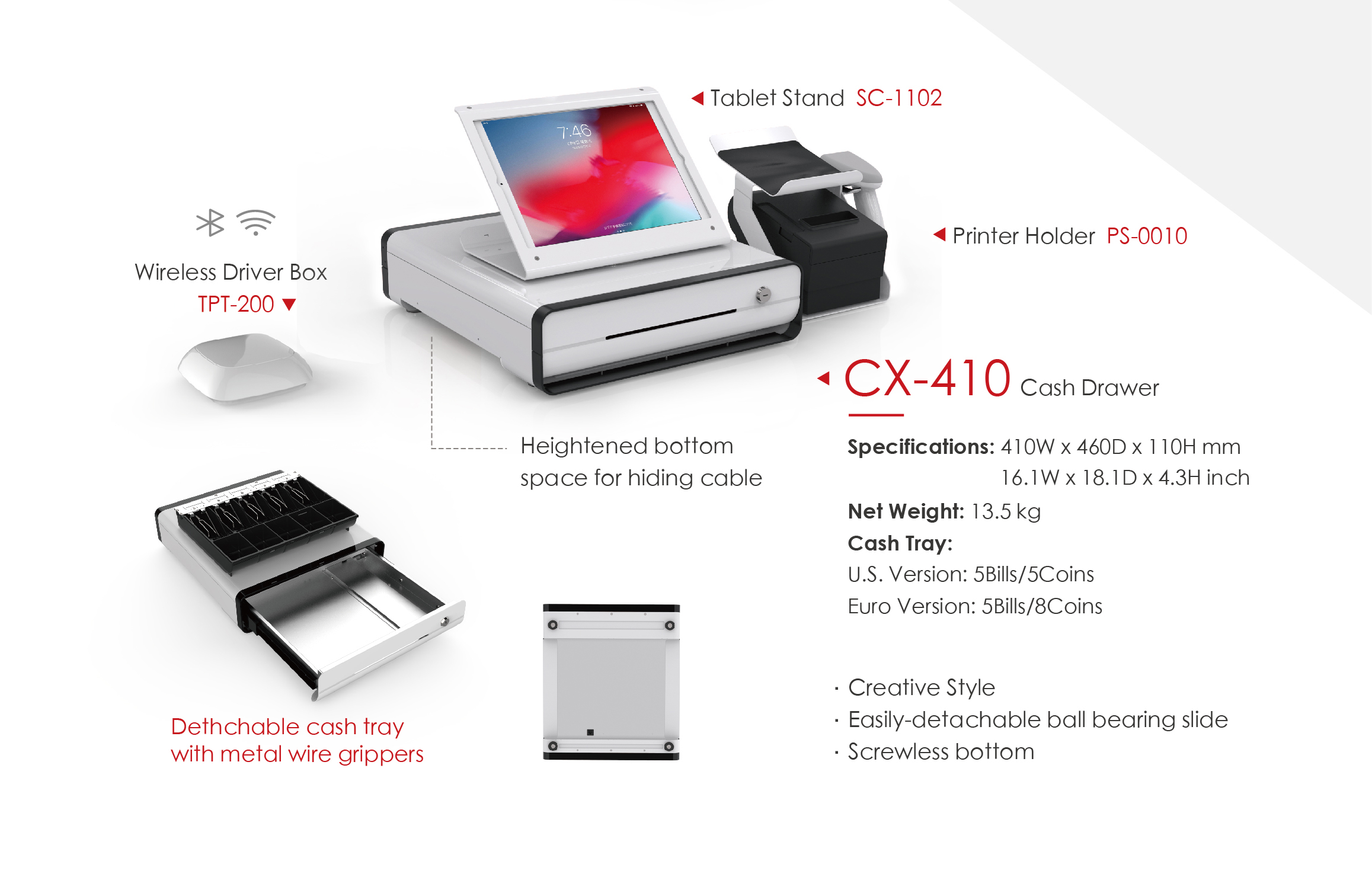 Stylish cash drawer cx410