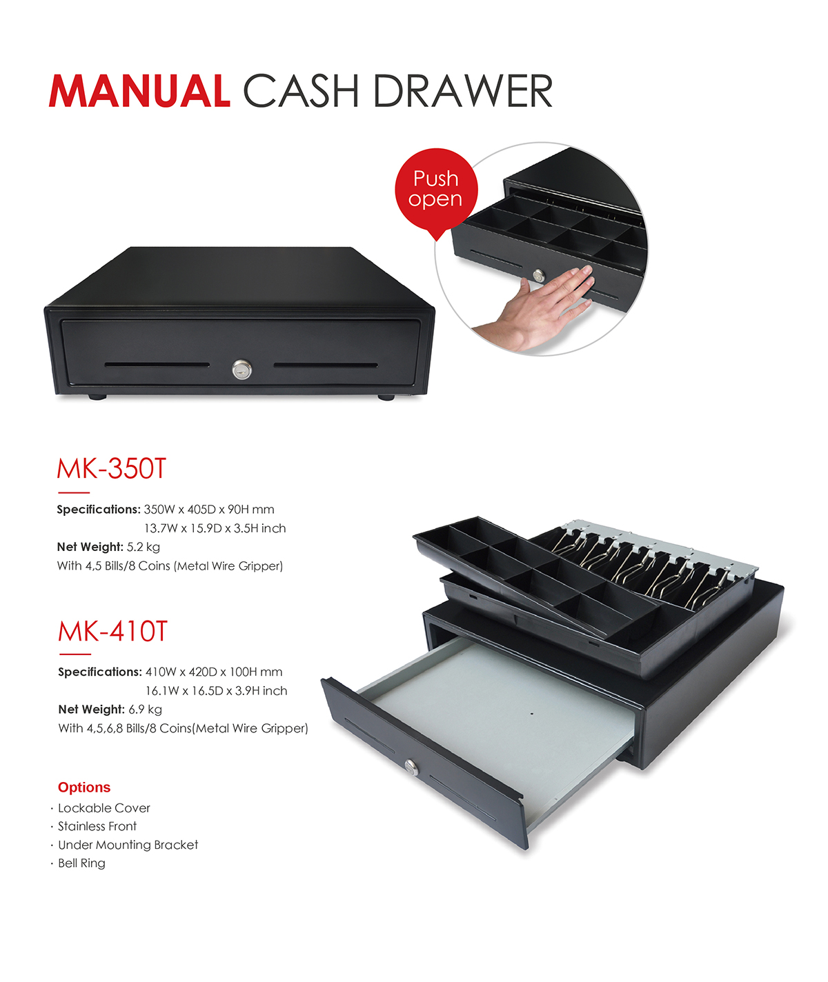 Manual cash drawer mk410t