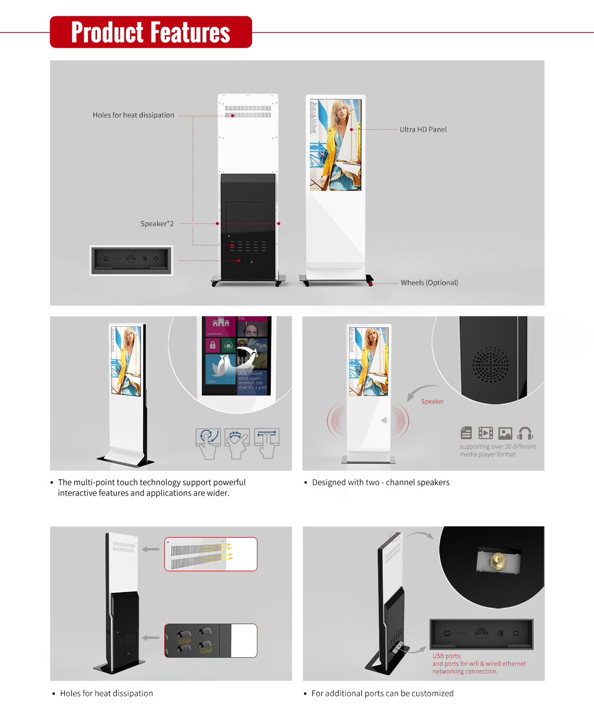 43 or 55 inch information kiosk df4300t