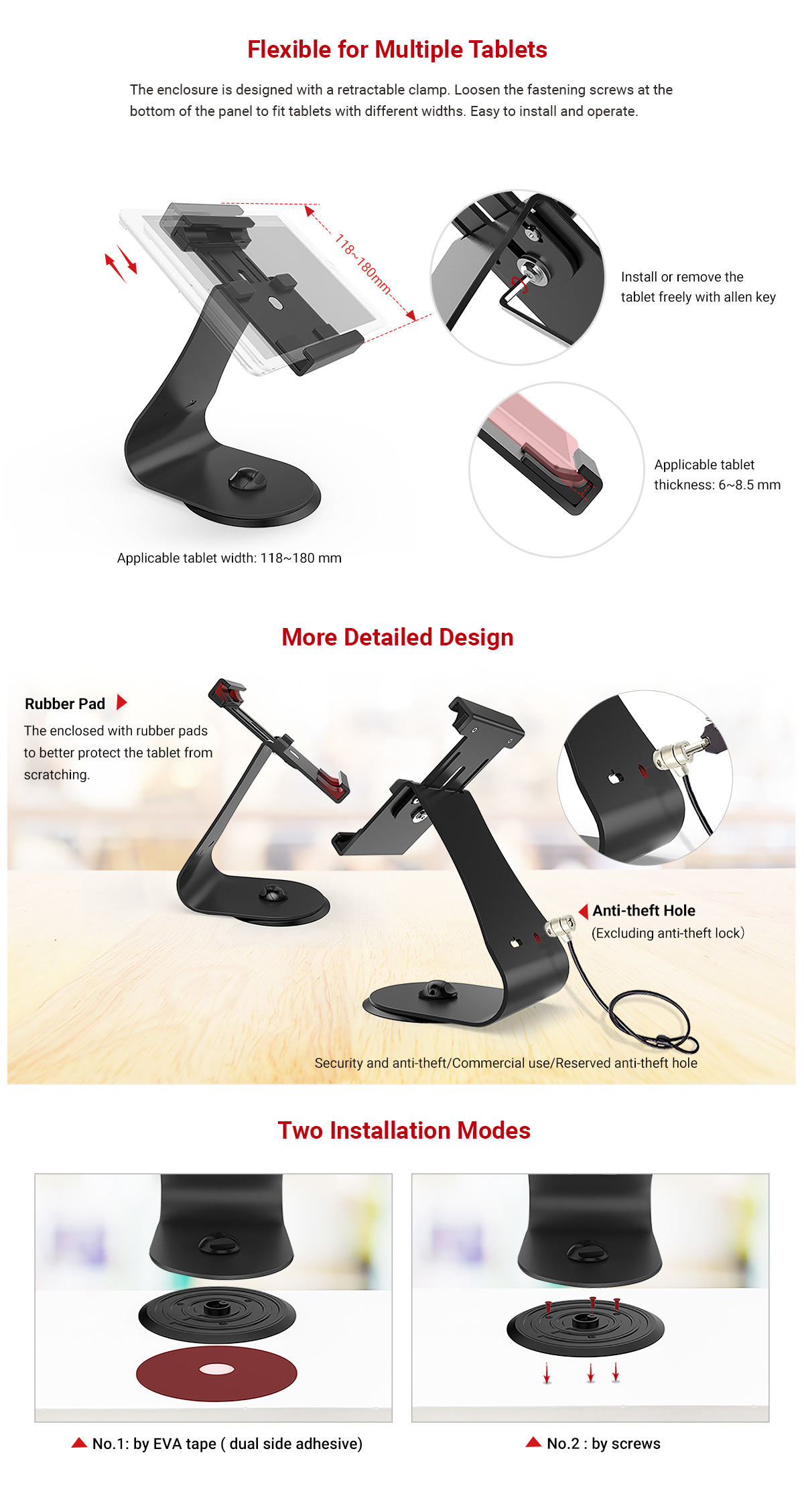 Adjustable tablet stand sc1105(metal)