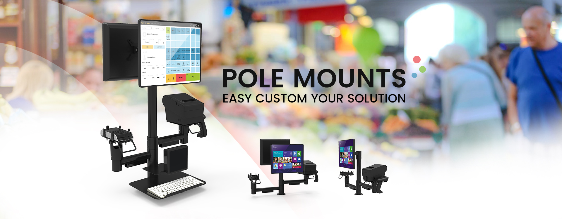 Pole mount POS stands
