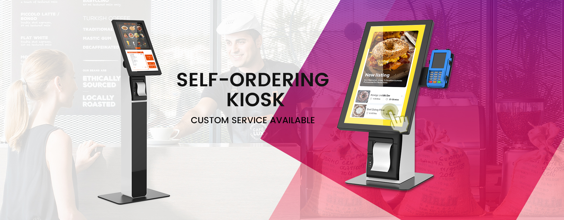 Self-ordering kiosk kh2100-floor standing or countertop