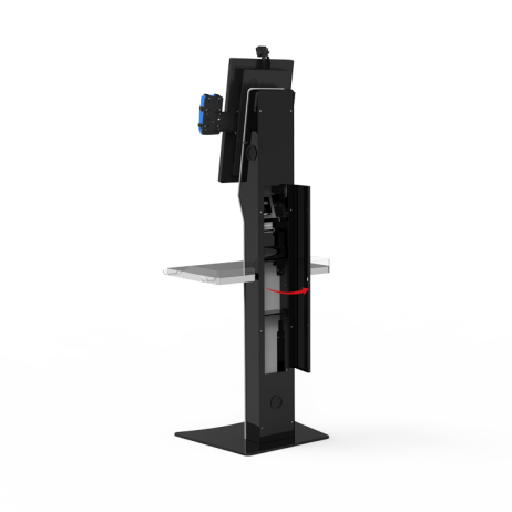 Self-checkout kiosk kr2100-lockable cable routing