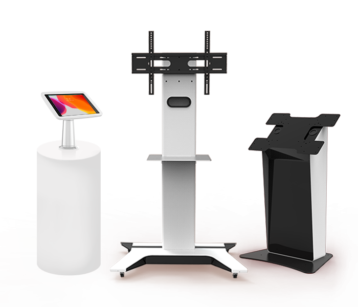 Commercial display and self-service terminal stands