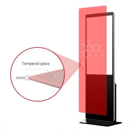 43 inch digital signage df4310 floor stand-screen protected with tempered glass