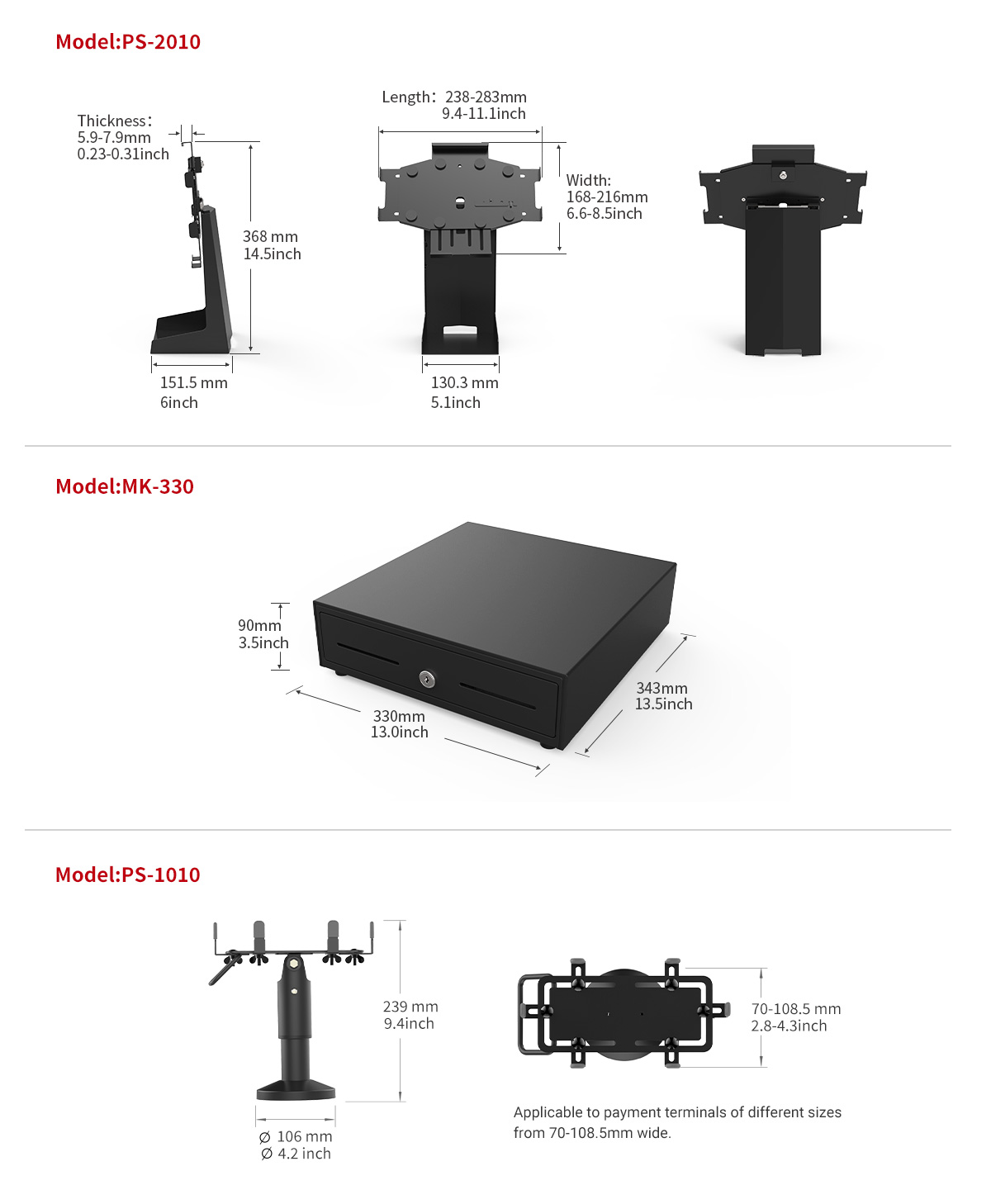 Product size picture