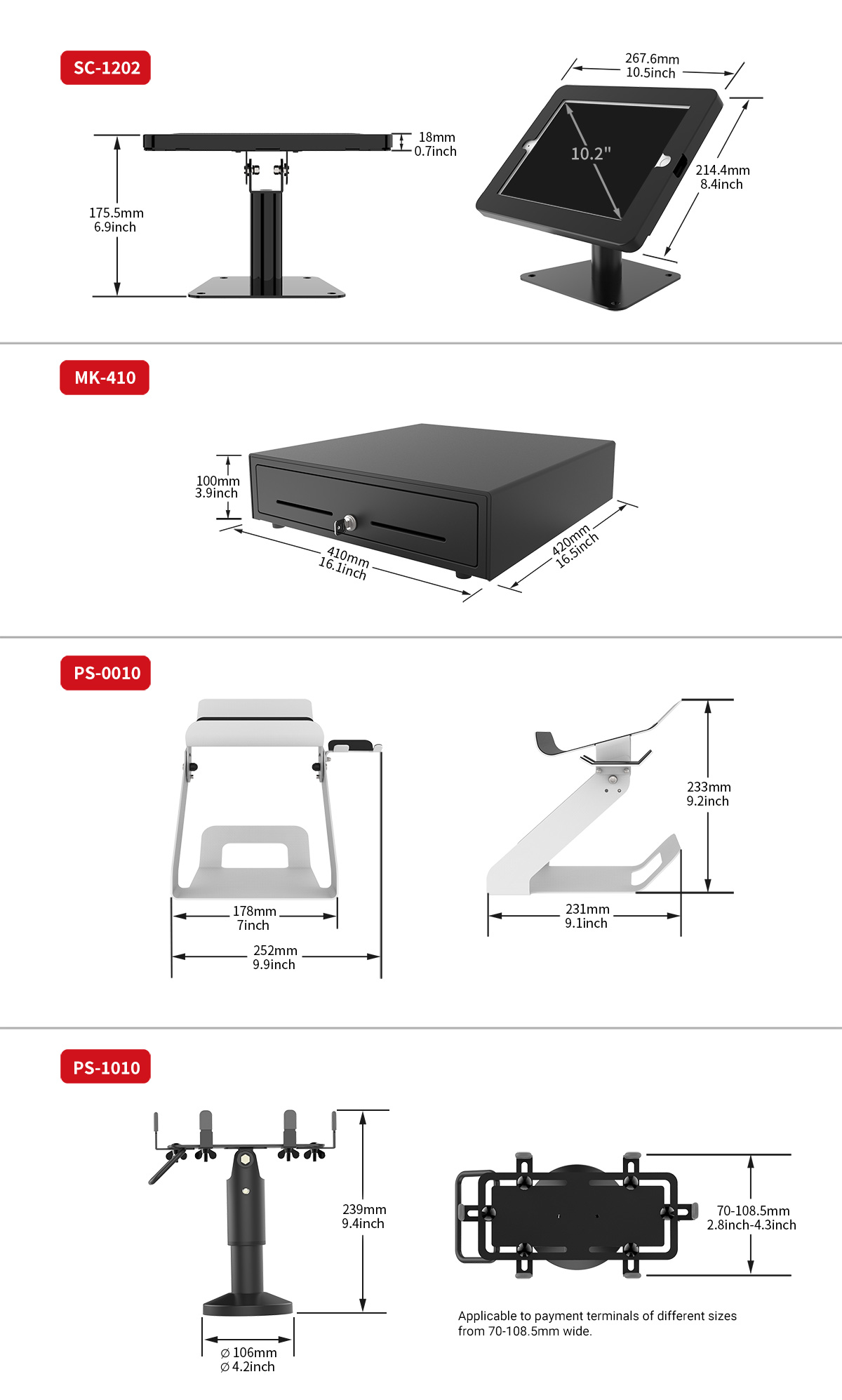 Product size picture